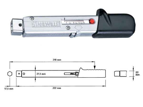 Momentový klíč 8-40Nm 9x12mm Stahlwille Manoskop 730
