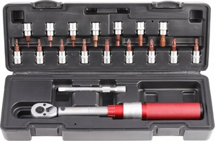 Momentový klíč 1/4 3-20 Nm sada 18 kusů QS59003