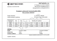 Protokol o přesnosti momentového klíče 2-24 Nm